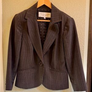Trina Turk Charcoal Pinstripe Blazer